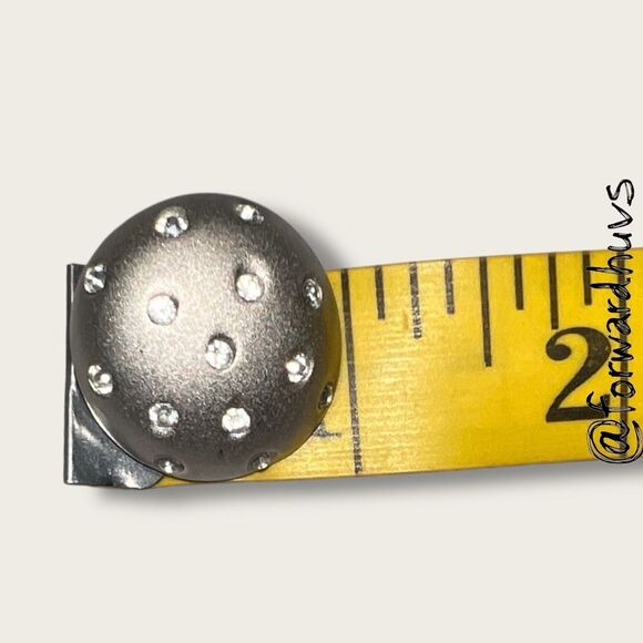 Vintage Silver Tone Clip-On Earrings – Clear Rhinestone Embellishment - Picture 7 of 8